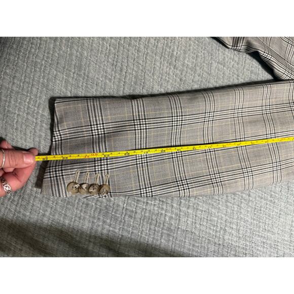 Corneliani Men's Extra Fine Virgin Wool Plaid Striped Grey Jacket Size 42L US - Picture 14 of 14